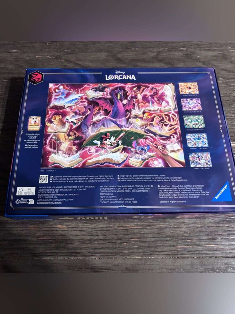 DISNEY LORCANA: Glimmers of the Realm - RUBY 1000 Piece Puzzle NO PROMO CARD - Picture 2 of 3